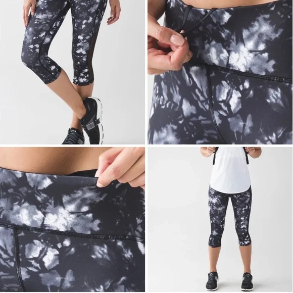 Lululemon Sun Runner Crop Legging Dusk Dye Black - Picture 2 of 7